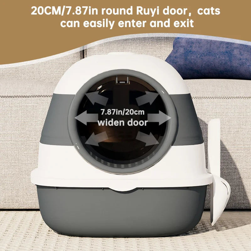 Large Enclosed Cat Litter Box with Anti-Splash Lid