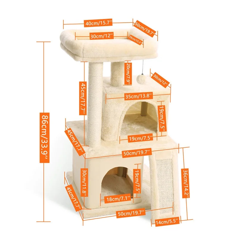 PAWZ Road 5Tier Cat Tree Tower For Cats Scratching Post