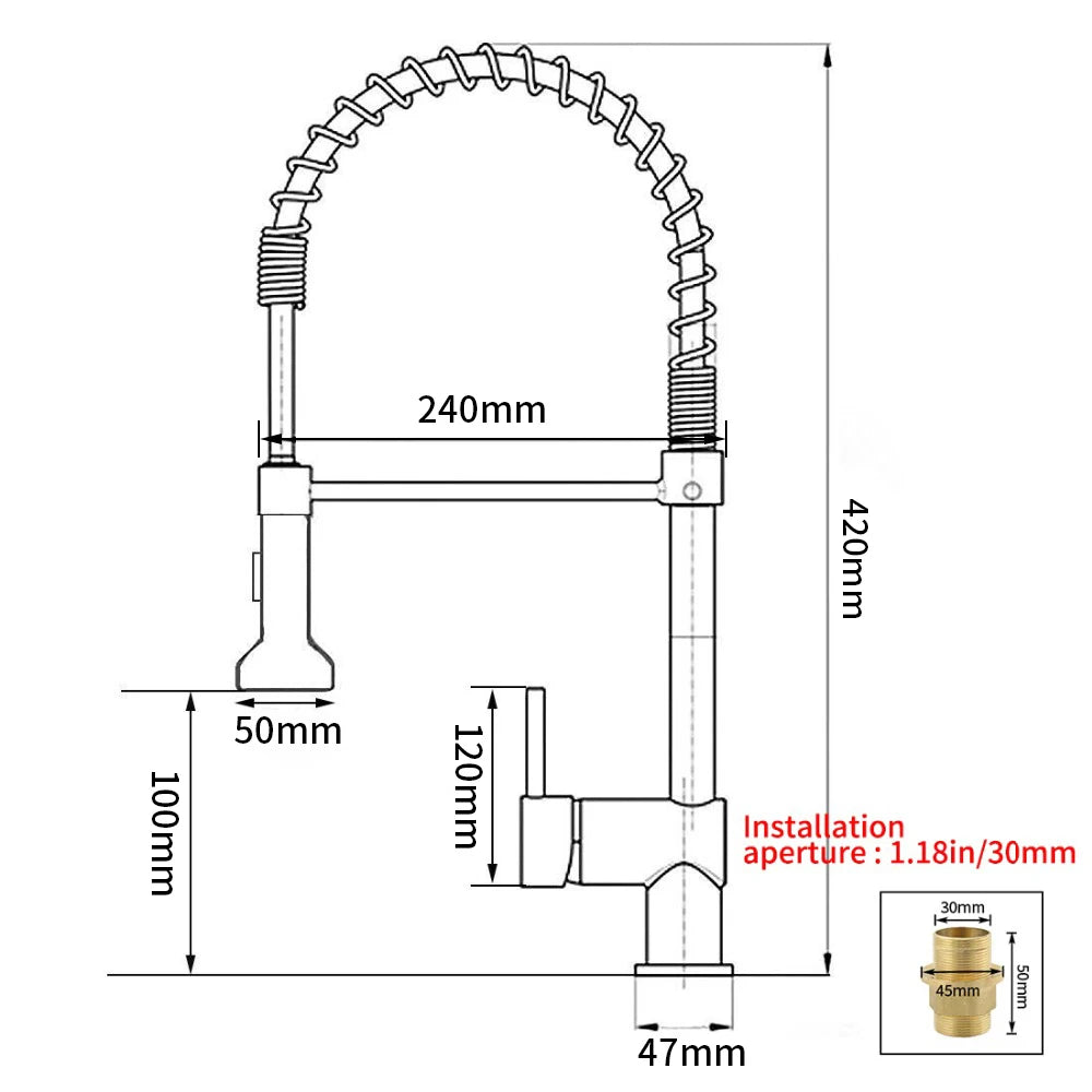 OWOFAN Single Lever Pull Down Kitchen Faucet Mixer Tap