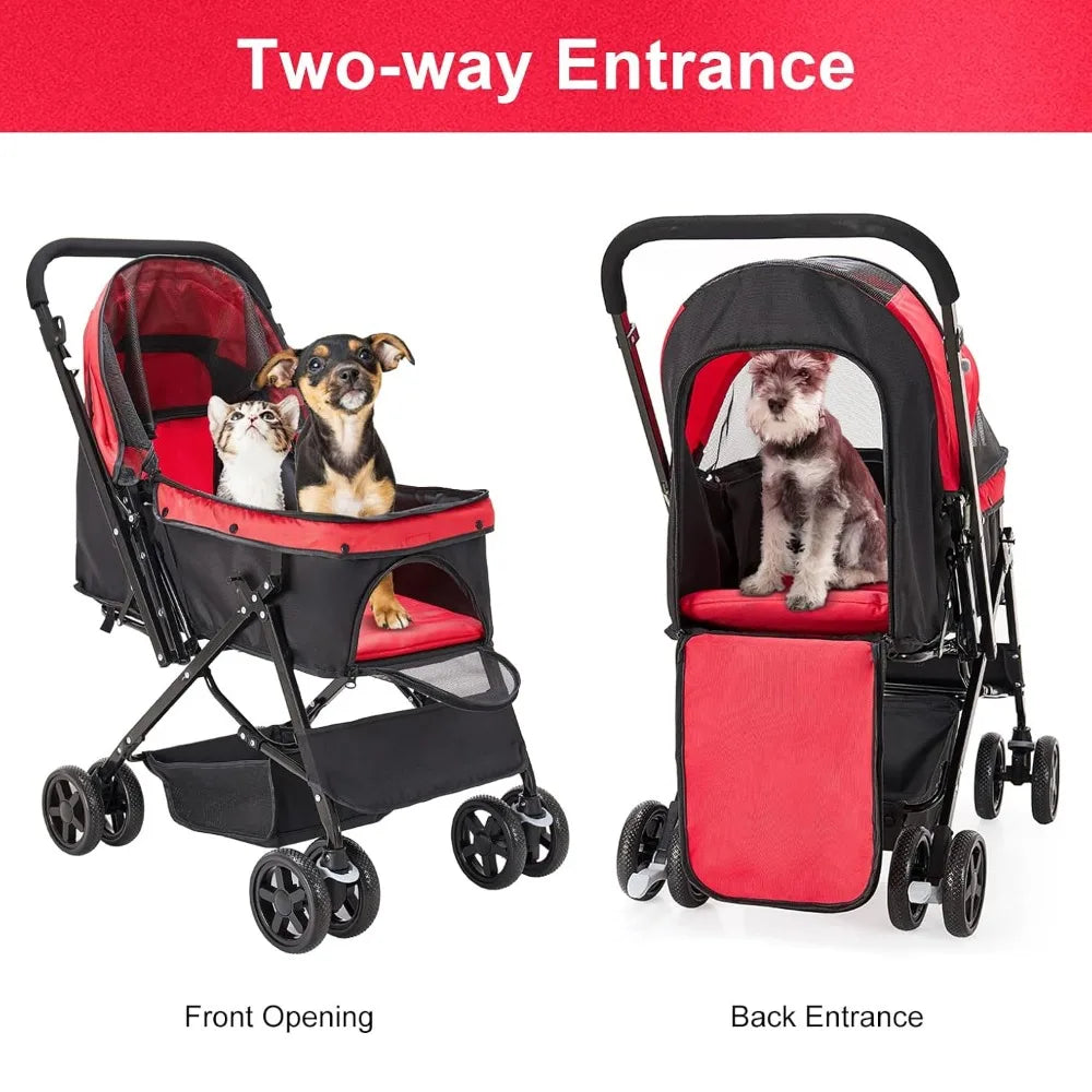 Dog Stroller For Cats And Dogs Convertible Compartment