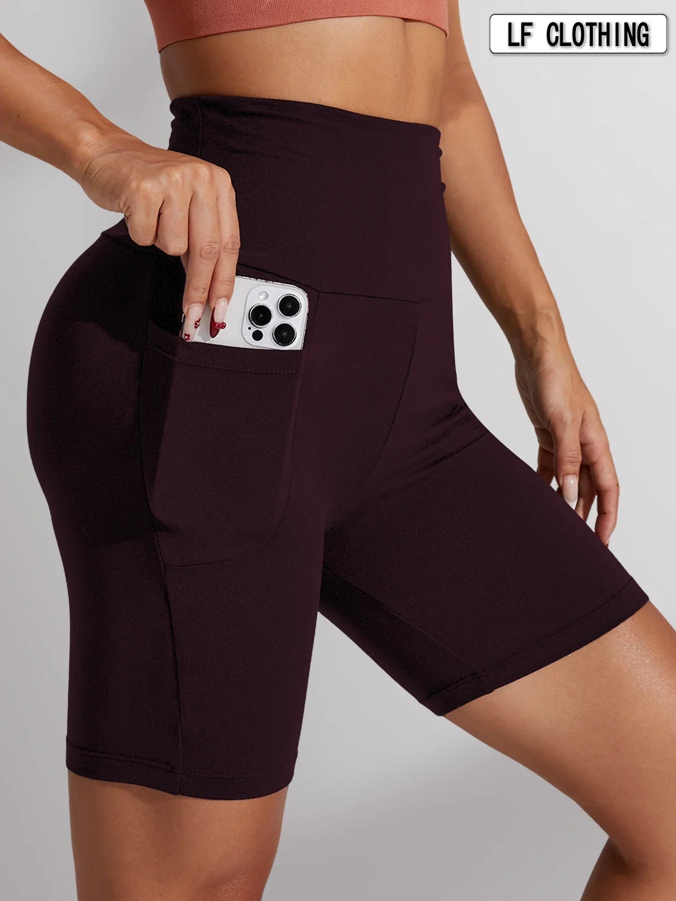 CN Biker Shorts Women High Waisted Athletic With Pockets