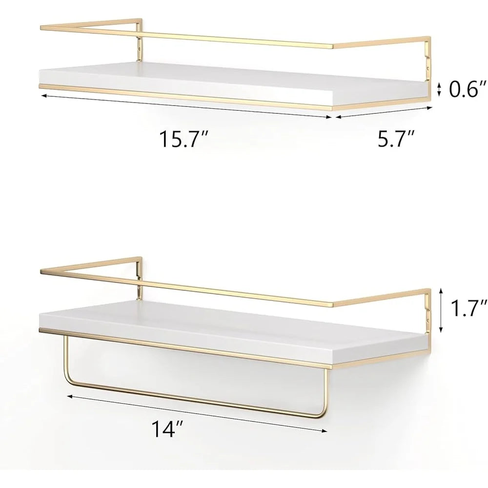 Hign Concerned Floating Wall Shelves With Towel Rack