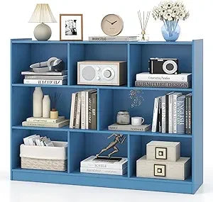 XMSJ Open Wood Bookcase 8 Shelf Display Cabinet For Home