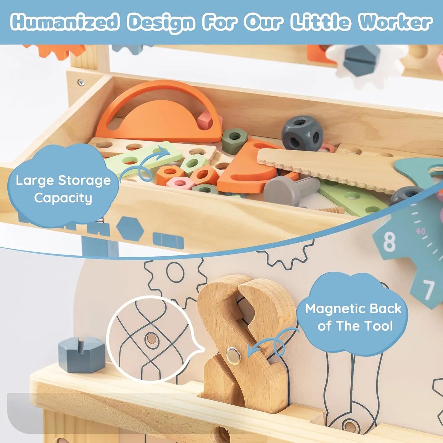 Robotime Kids Tool Bench Set Wooden Construction Toys