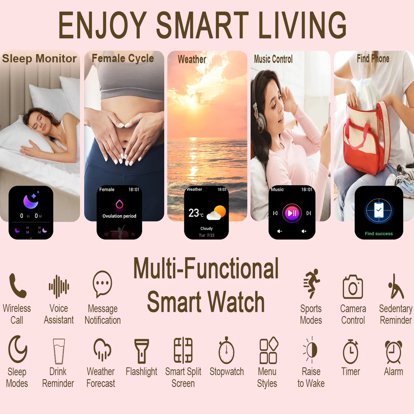 INNOFOVO TFT Touchscreen Smart Watch with Wireless Calls
