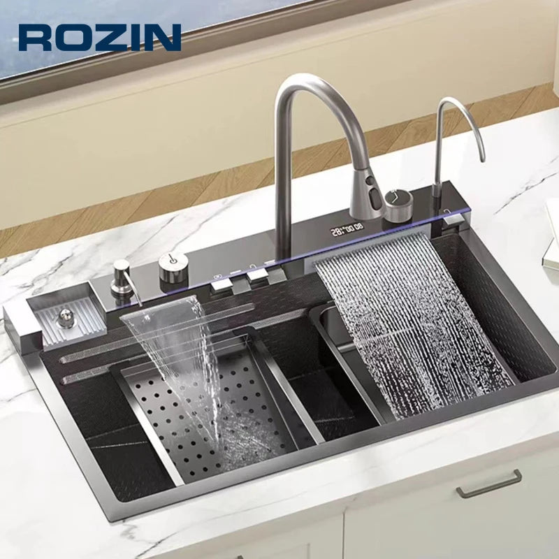 Rozin Stainless Steel Single Bowl Kitchen Sink With Faucet
