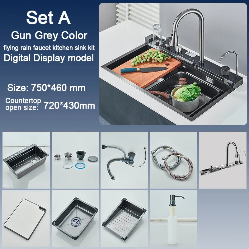 Rozin Stainless Steel Single Bowl Kitchen Sink With Faucet