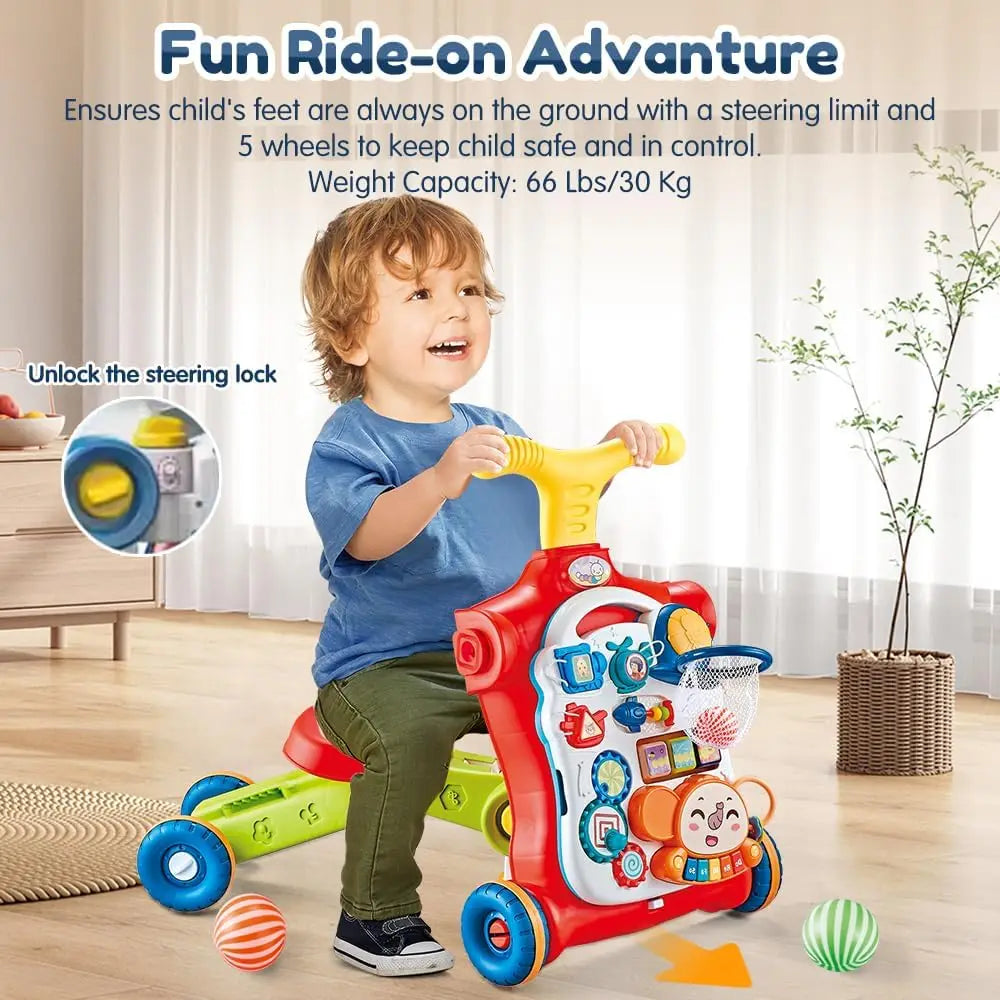 VATOS Baby Walker 5 in 1 Learning Scooter Table Toys