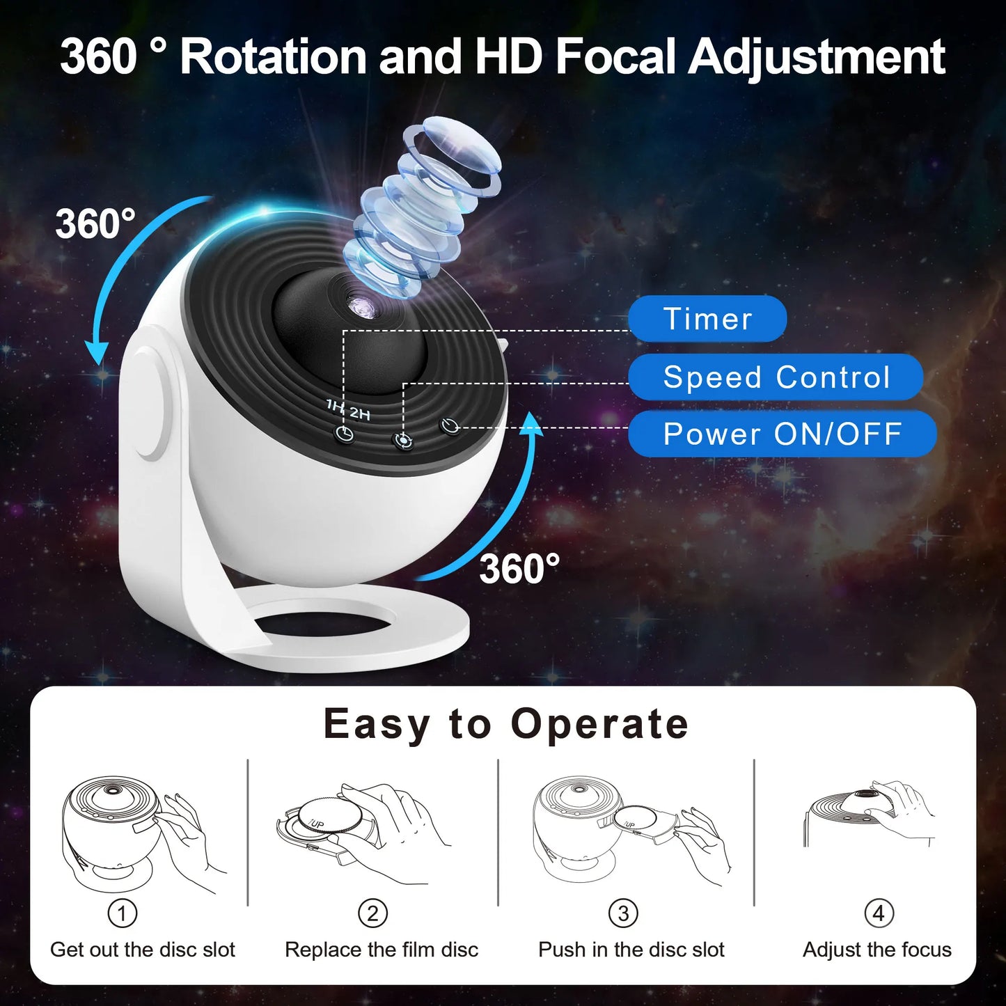 Mexllex 13 In 1 Galaxy Ultral Star Projector Night Light