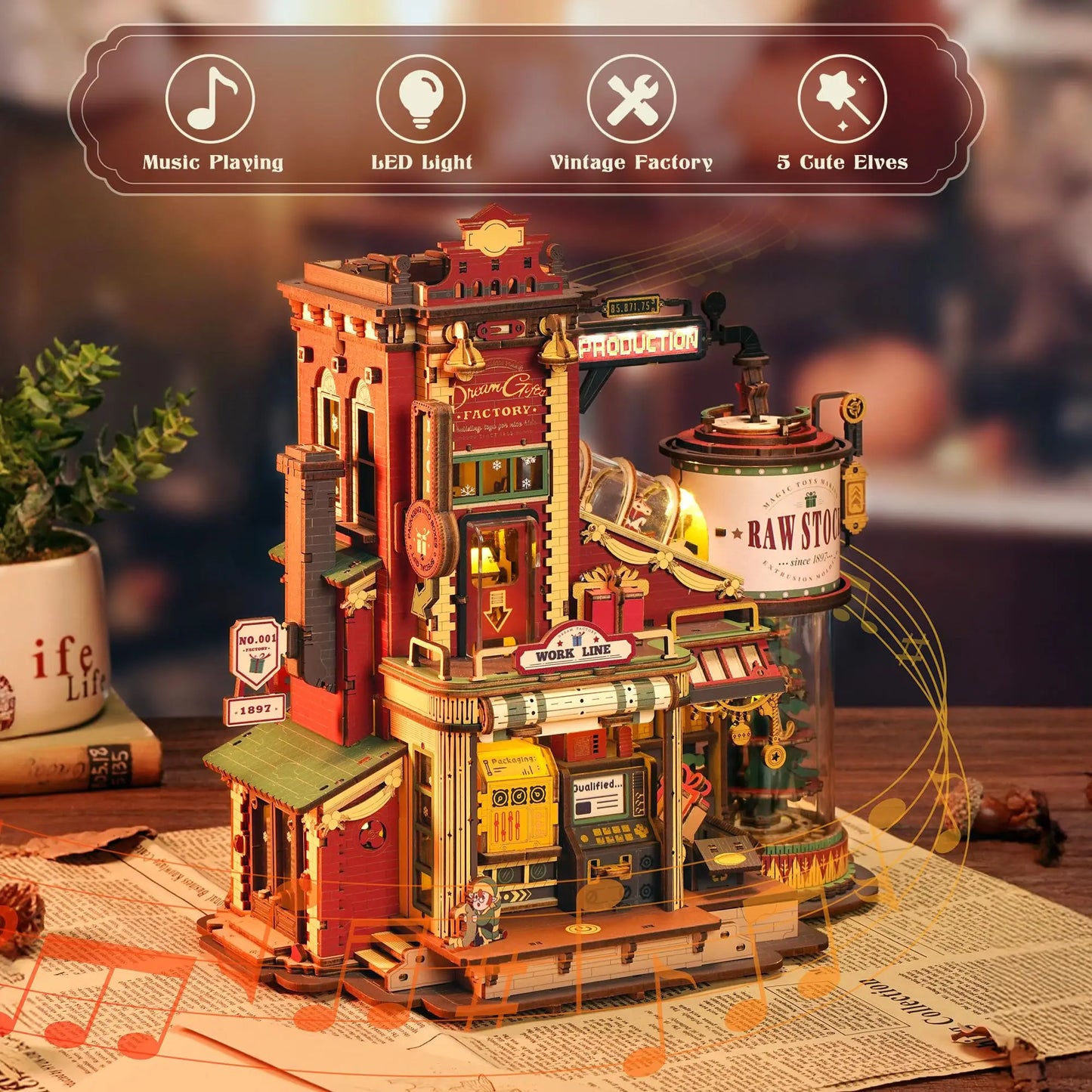 Robotime Rokr Dream Gift Factory 3D Wooden Puzzle Kit