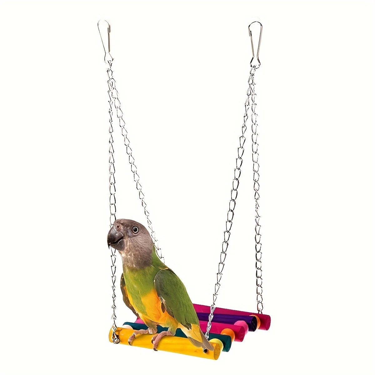 Xiangzi Colorful Wooden Bird Toy With Chain Parrot Cage