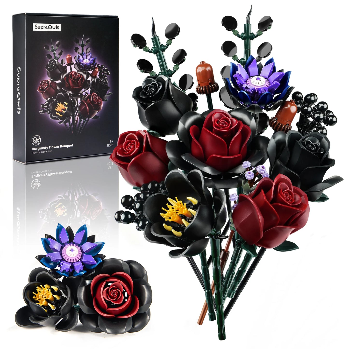 SupreOwls Bouquet Building Set Simulated Roses Flowers