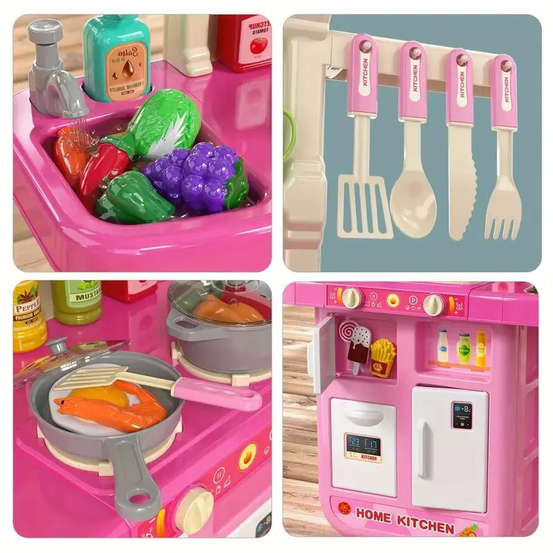 TEMI Play Kitchen Toy Set with Pretend Food