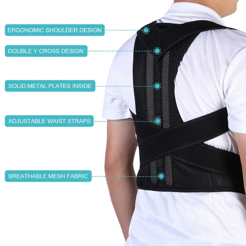 FUBEICHLY Posture Corrector Adjustable Breathable Polyester