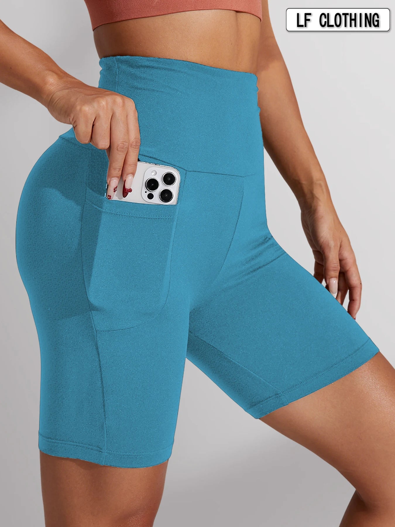 CN Biker Shorts Women High Waisted Athletic With Pockets