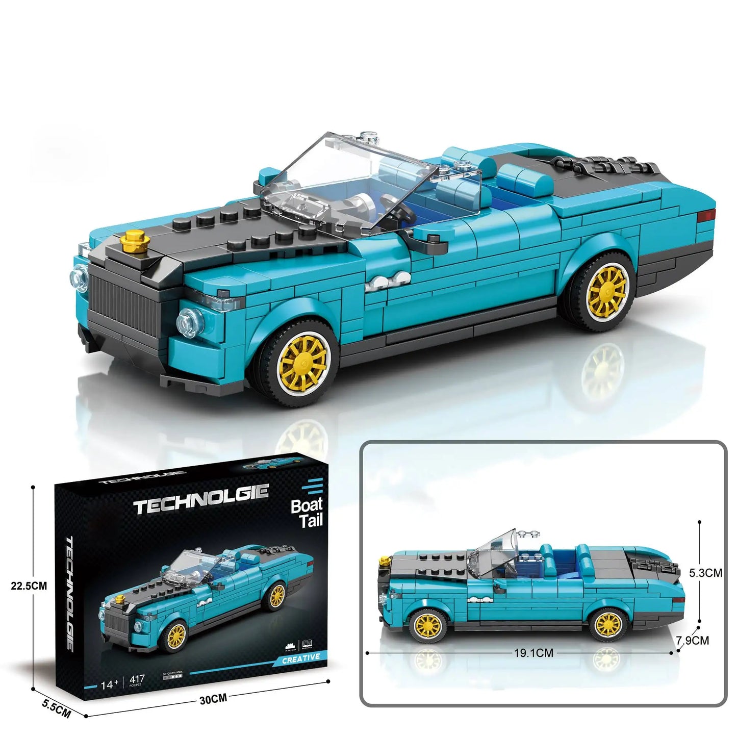 RR Boat Tail Sports Car Building Kit for Adults Kids