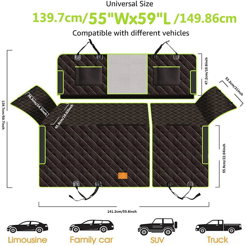 Breed 6 In 1 Pet Car Seat Cushion Waterproof Protector