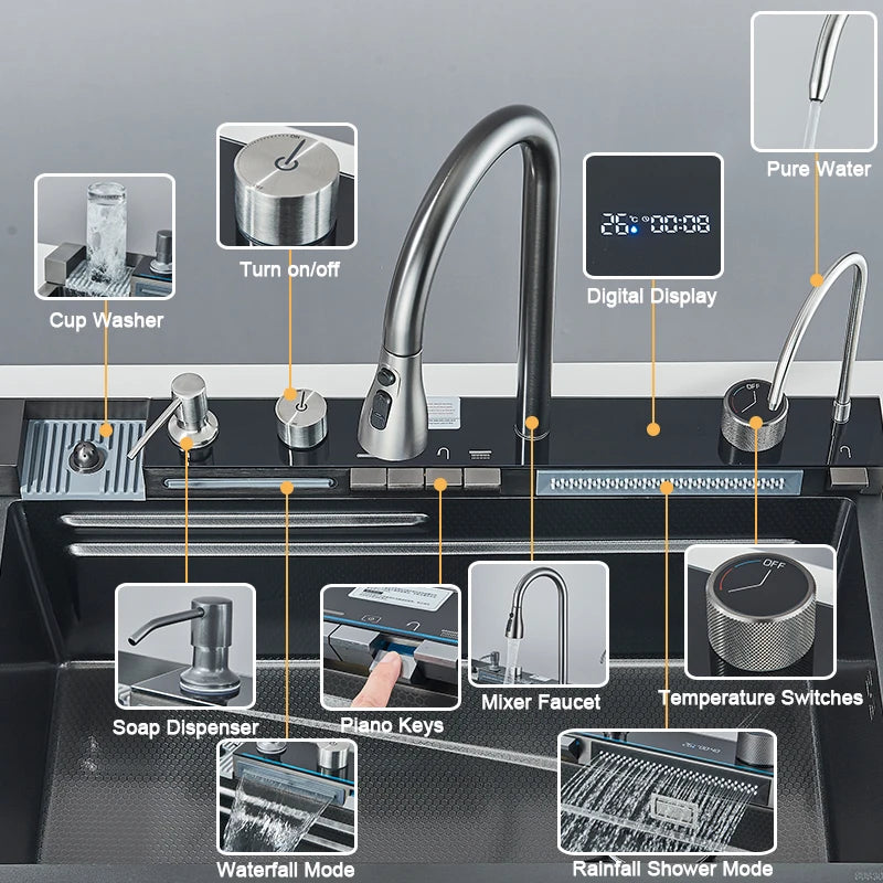 Rozin Stainless Steel Single Bowl Kitchen Sink With Faucet