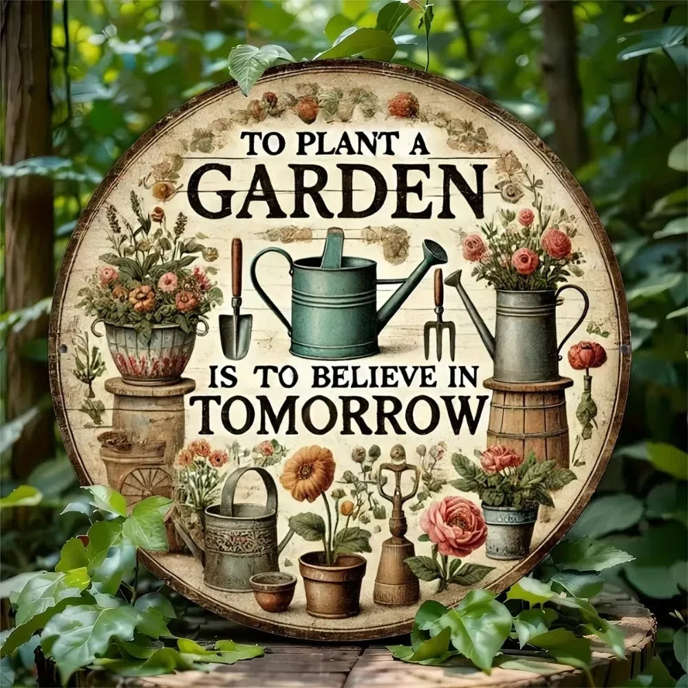 HELLOYOUNG Believe In Tomorrow Garden Art Plaque Gardeners