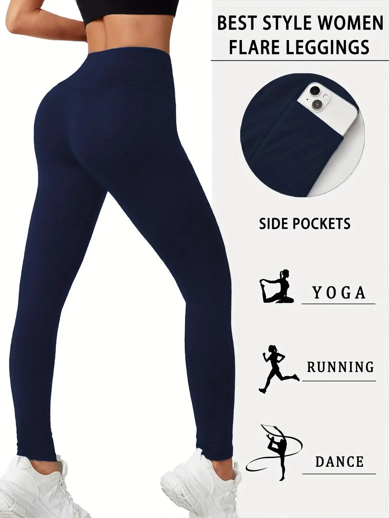 Fleece-Lined High-Waist Yoga Pants With Side Pockets For Women