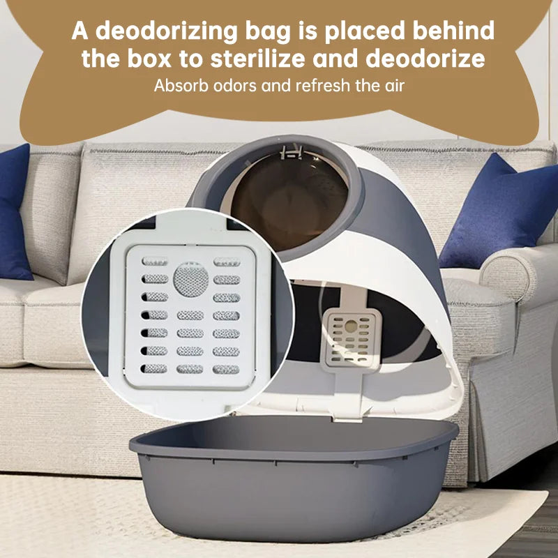 Large Enclosed Cat Litter Box with Anti-Splash Lid