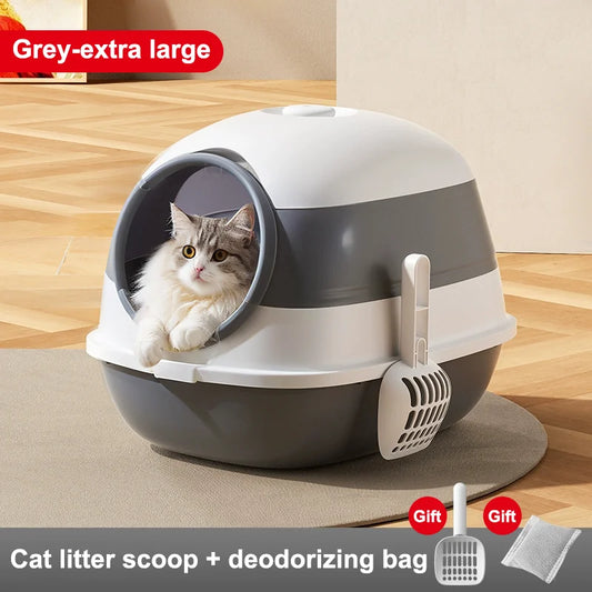 Large Enclosed Cat Litter Box with Anti-Splash Lid
