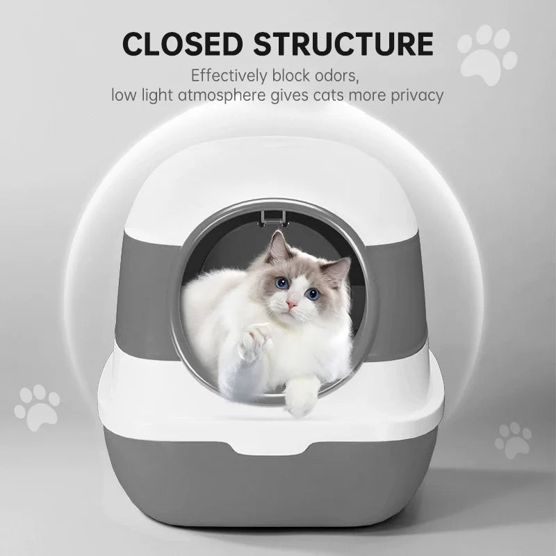 Large Enclosed Cat Litter Box with Anti-Splash Lid