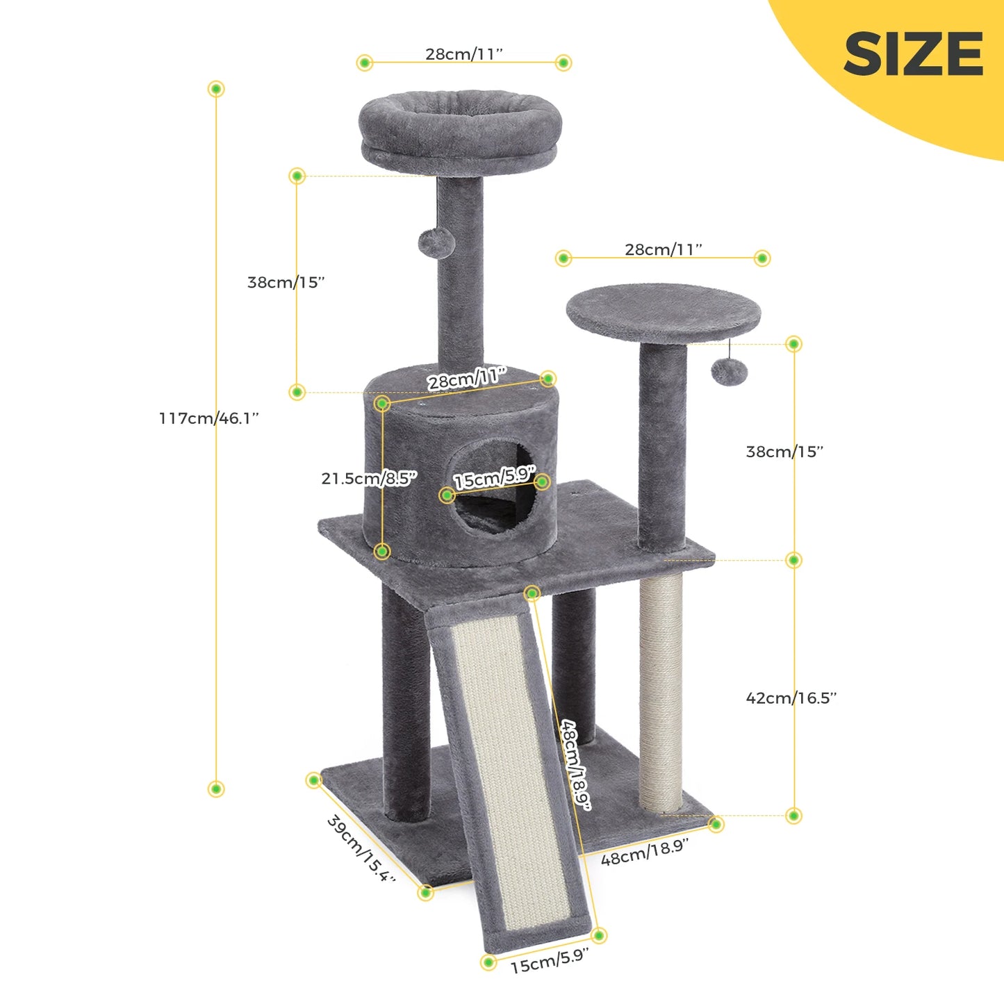PAWZ Road Cat Tree Tower Multi Level Scratching Post Indoor