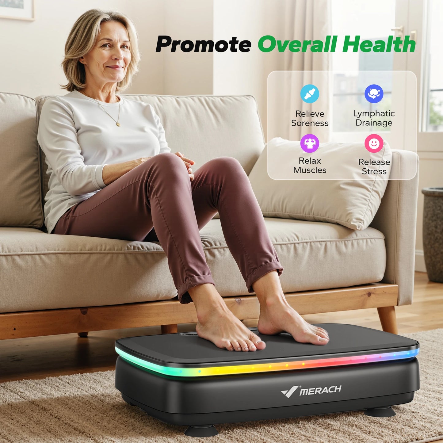 MERACH Vibration Plate Exercise Machine With Comprehensive Lymphatic Drainage Benefits