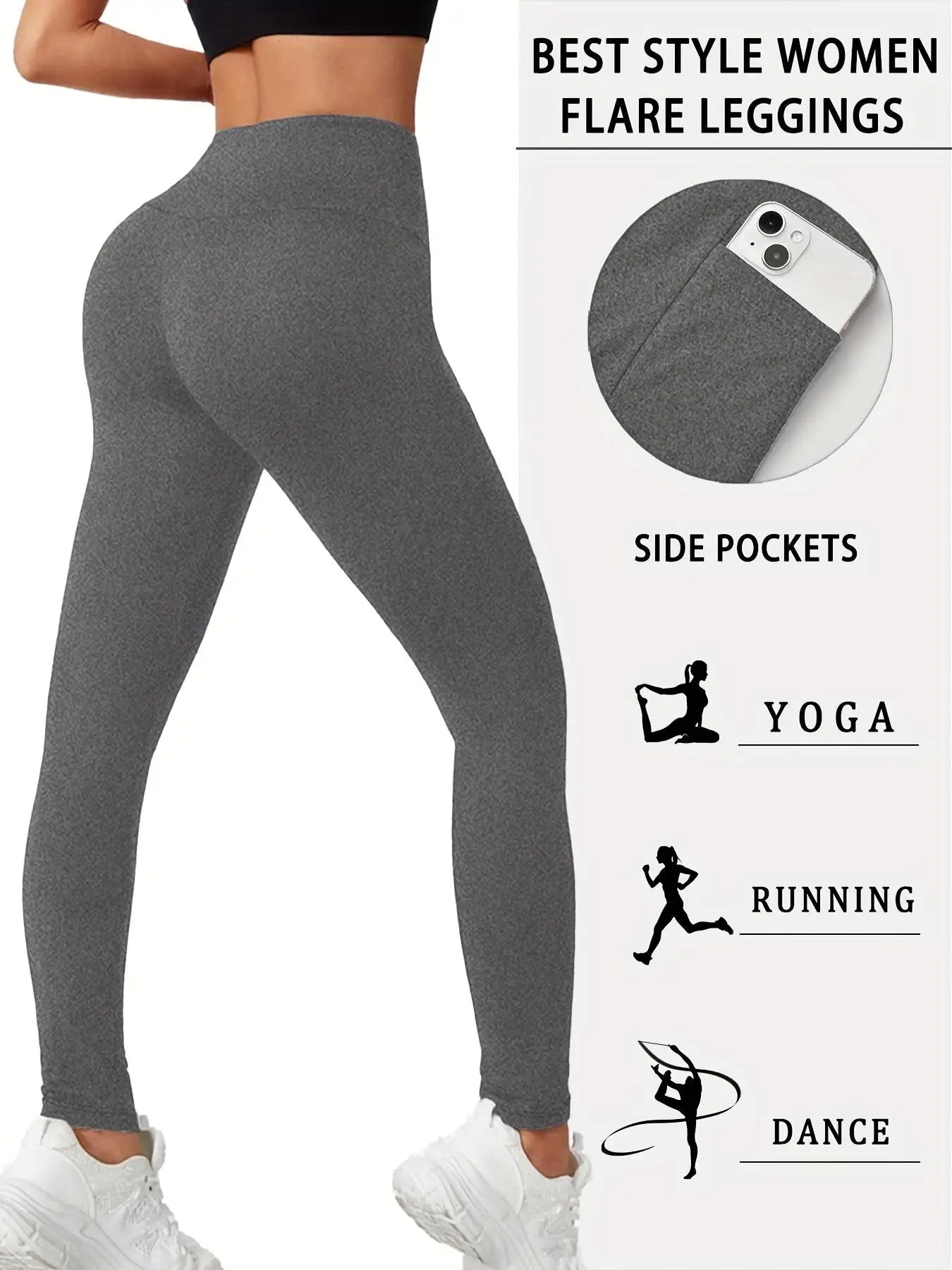 Fleece-Lined High-Waist Yoga Pants With Side Pockets For Women