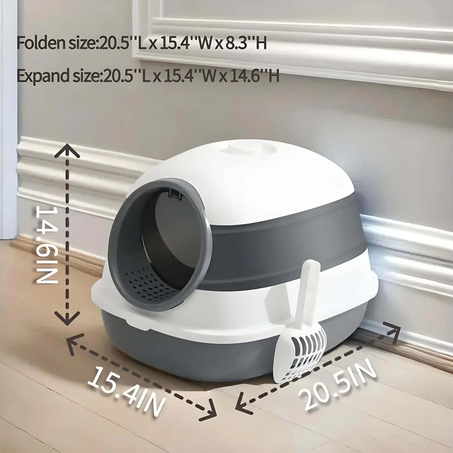 Large Enclosed Cat Litter Box with Anti-Splash Lid