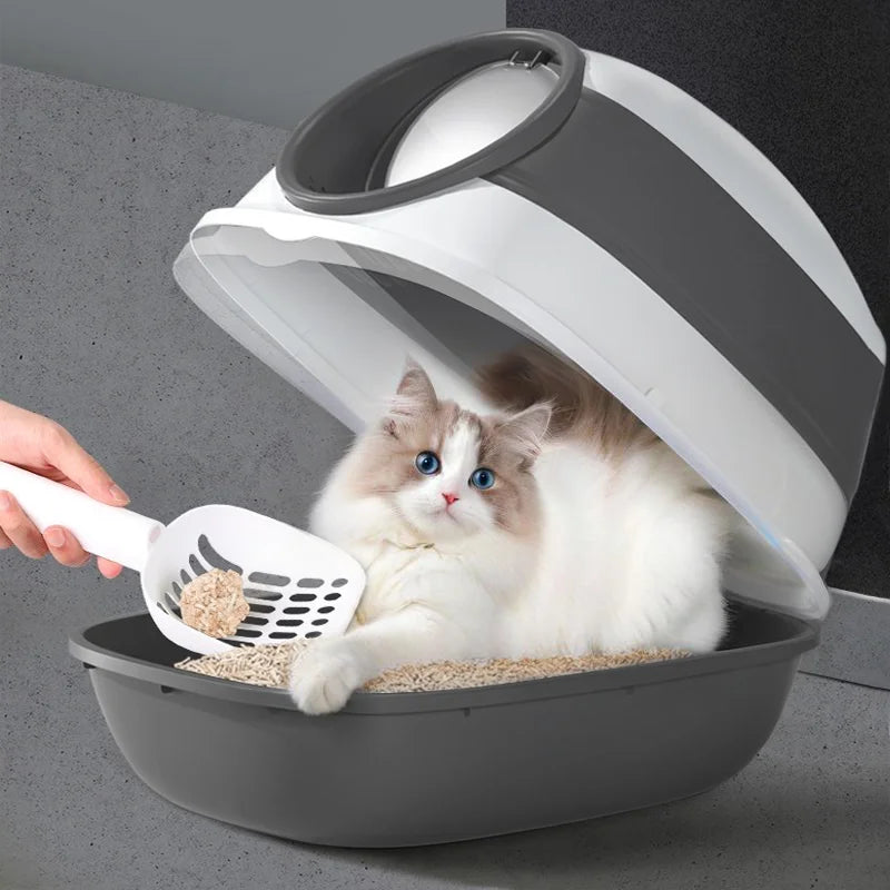 Large Enclosed Cat Litter Box with Anti-Splash Lid