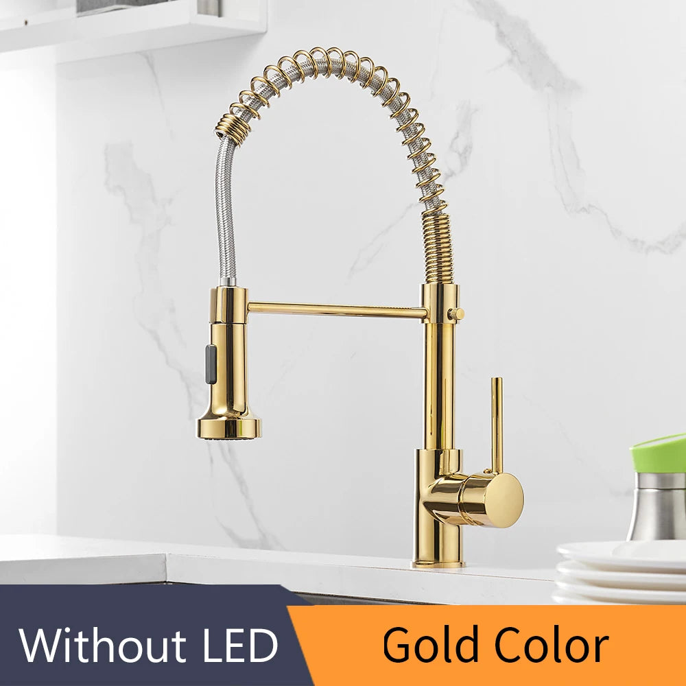 OWOFAN Single Lever Pull Down Kitchen Faucet Mixer Tap