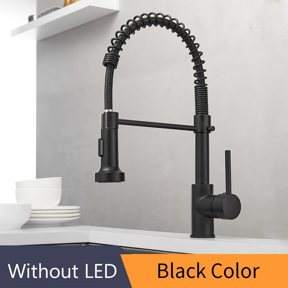 OWOFAN Single Lever Pull Down Kitchen Faucet Mixer Tap