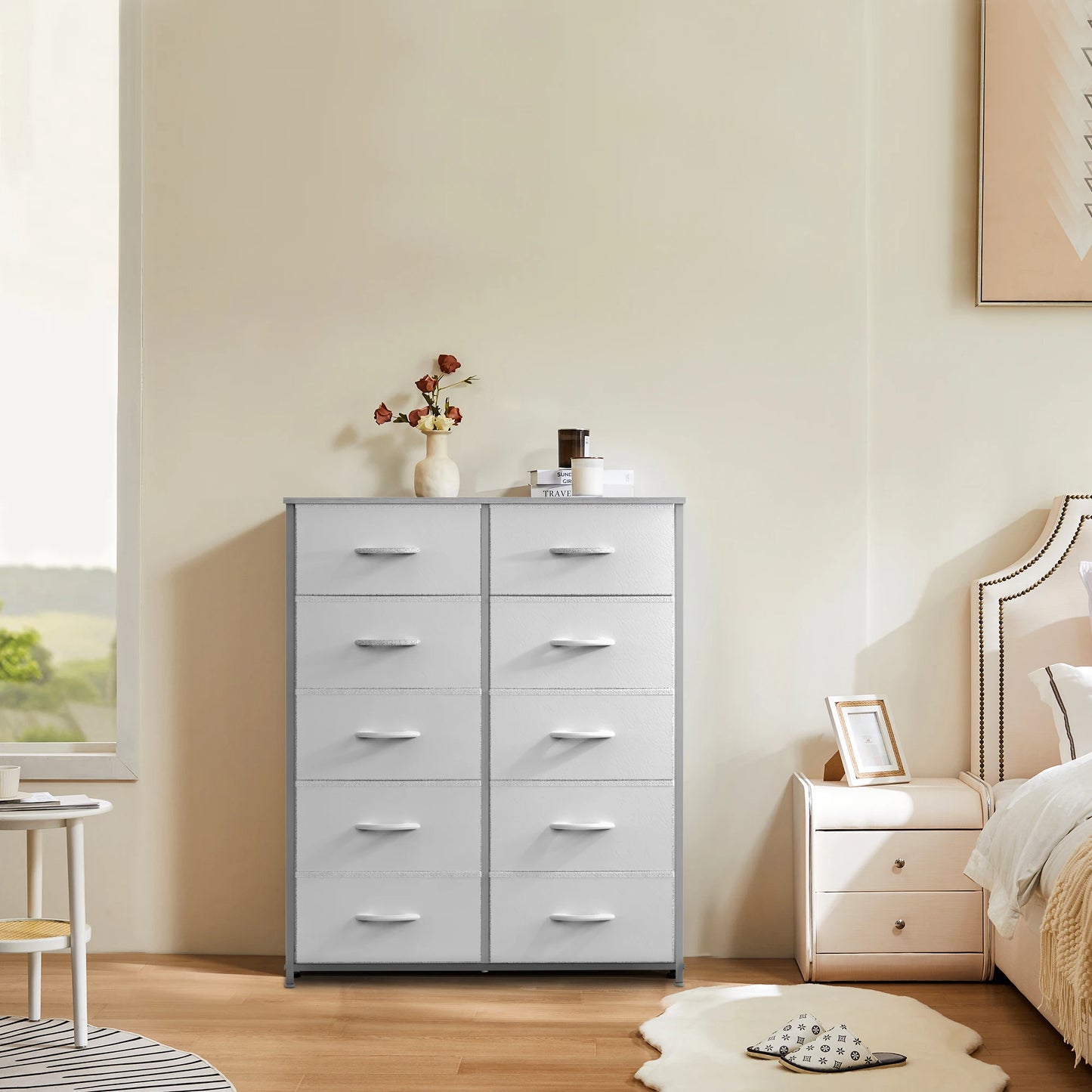 JHK Modern Wardrobe Cabinet With Fabric Drawers for Bedroom