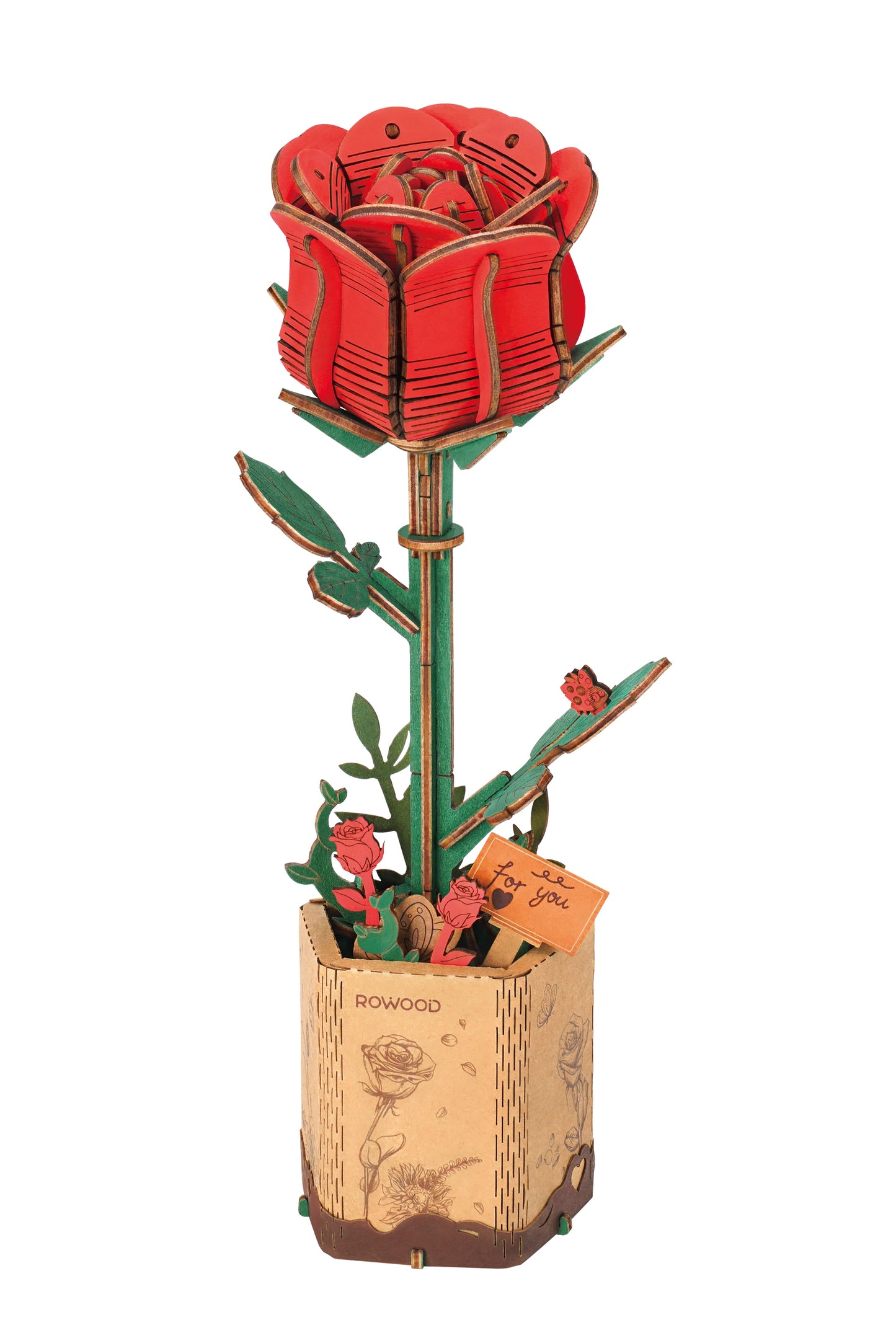 Robotime Wooden Flower Bouquet DIY Puzzle Gifts For Friends
