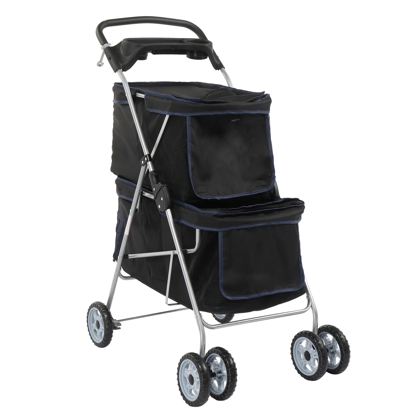 All Breeds Pet Stroller for Two Dogs and Cats Foldable