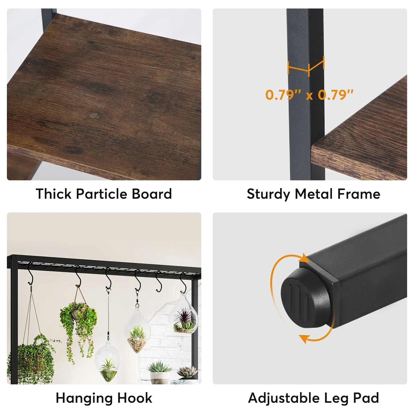 Tribesigns 5-Tier Indoor Plant Stand With Hooks