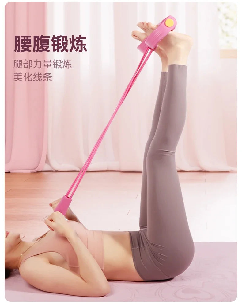 4-Tube Resistance Bands Yoga Pedal Puller for Fitness