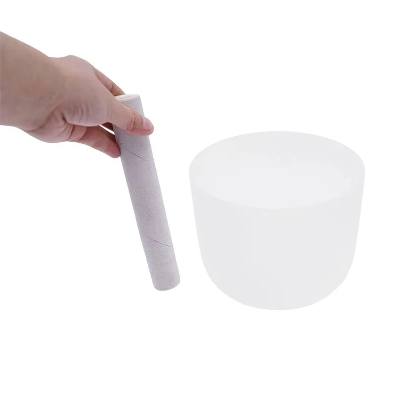 Hign Concerned Frosted Quartz Heart Chakra Singing Bowl