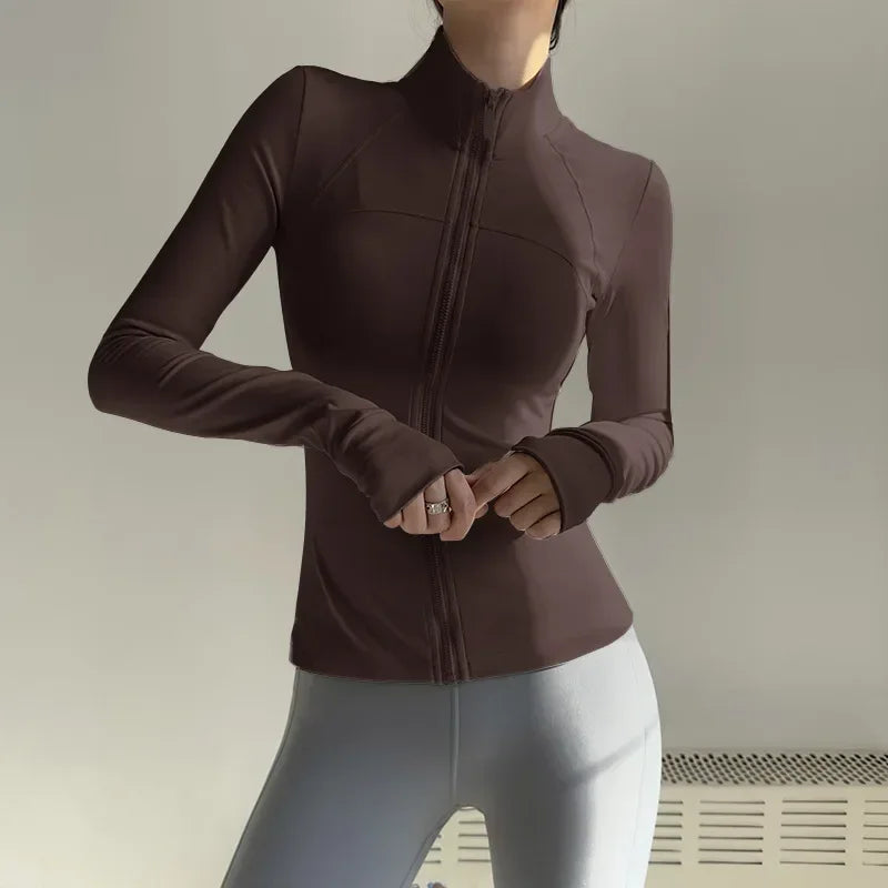 CN Women Zip Up Long Sleeve Sports Jacket Quick Dry