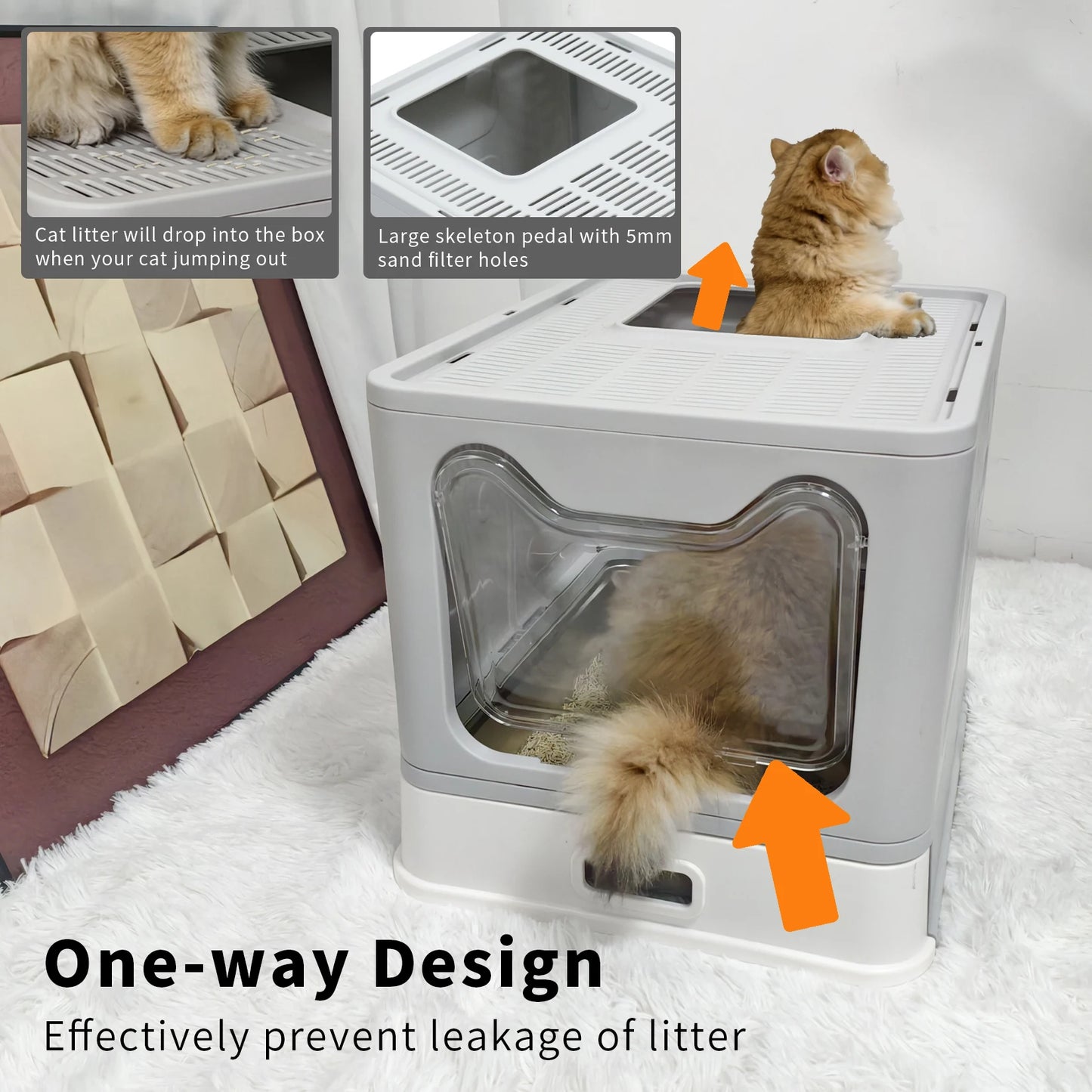 Bingopaw Stainless Steel Cat Litter Box with Lid