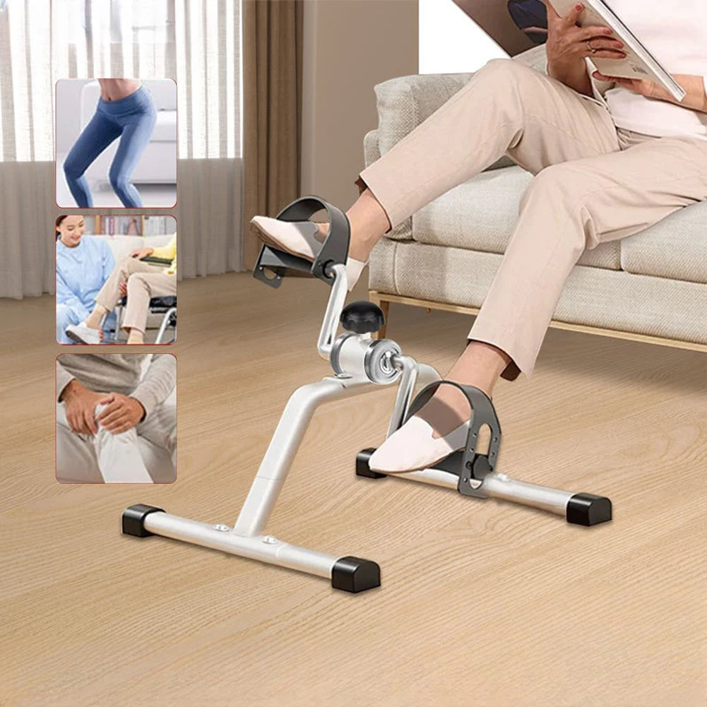 Portable Pedal Exerciser Mini Exercise Bike Adjustable Resistance Foot Peddler Machine Non Slip Mini Bicycle Trainer for Seniors