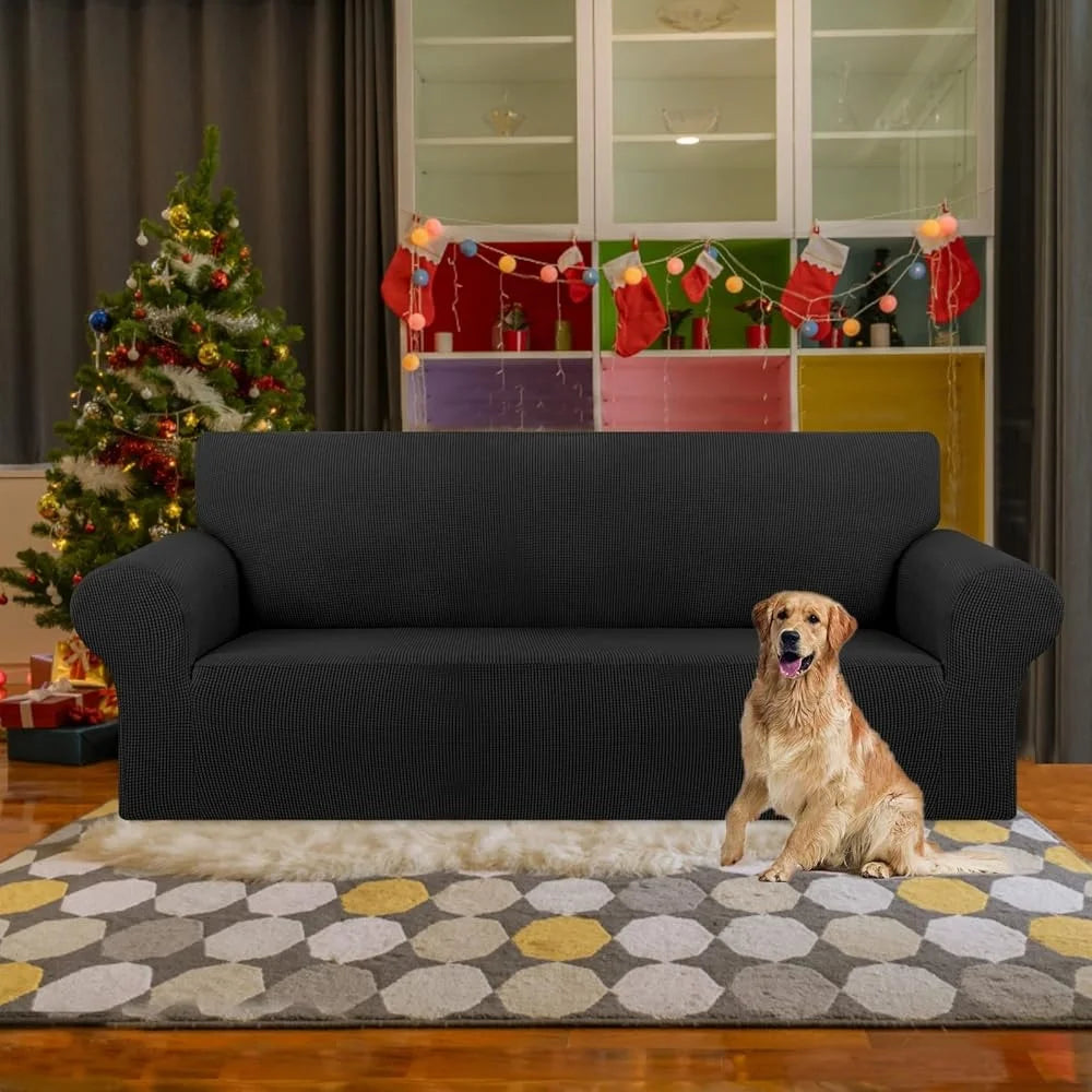 Elastic Stretch Sofa Slipcover Couch Protector 3 Cushion Furniture Cover Pet Friendly Easy Install Anti-Slip Durable Fabric