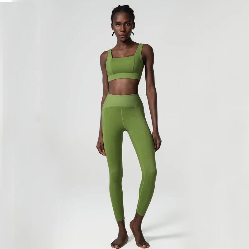 Cozokcn Women Yoga Set High Waist Leggings Jacket Pro