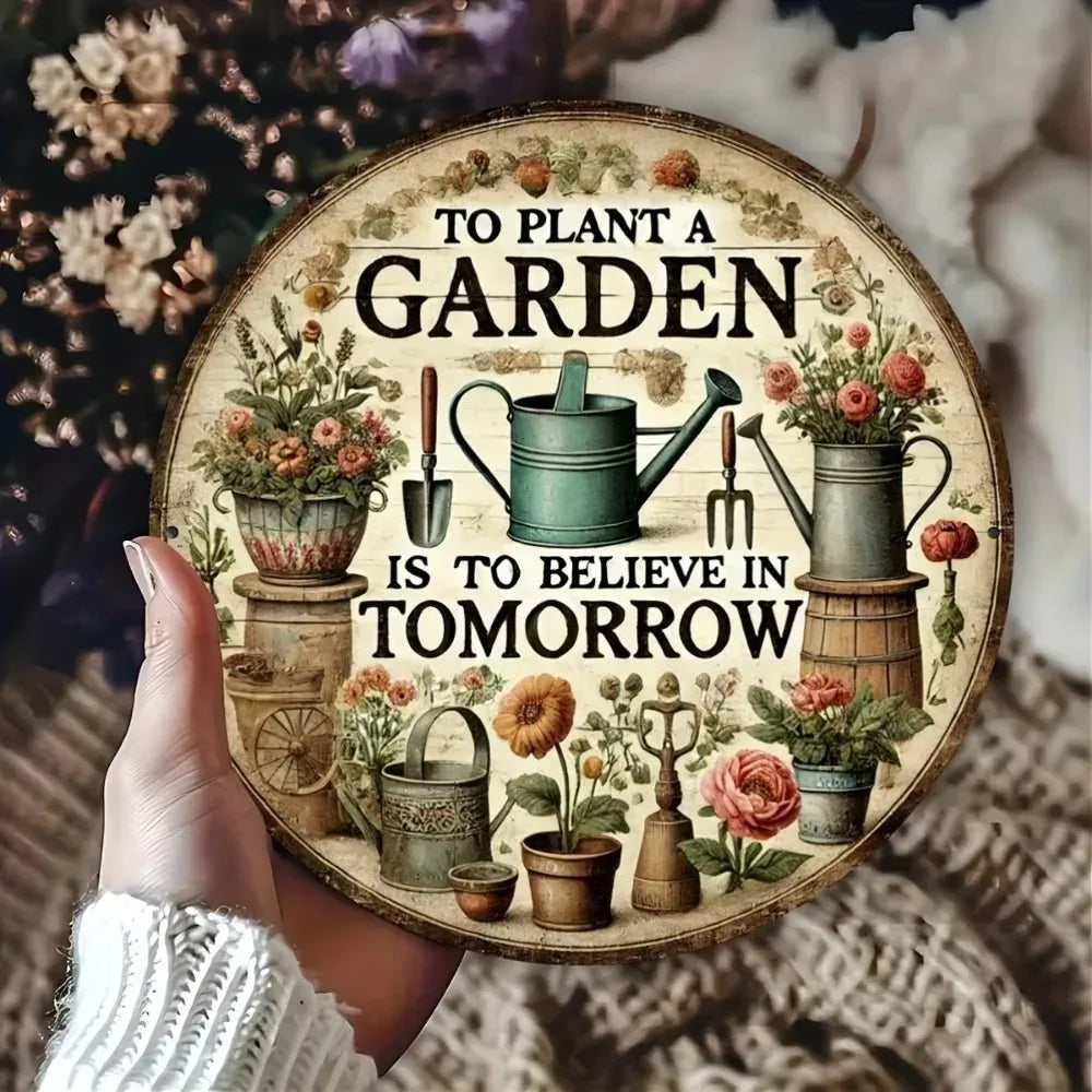 HELLOYOUNG Believe In Tomorrow Garden Art Plaque Gardeners