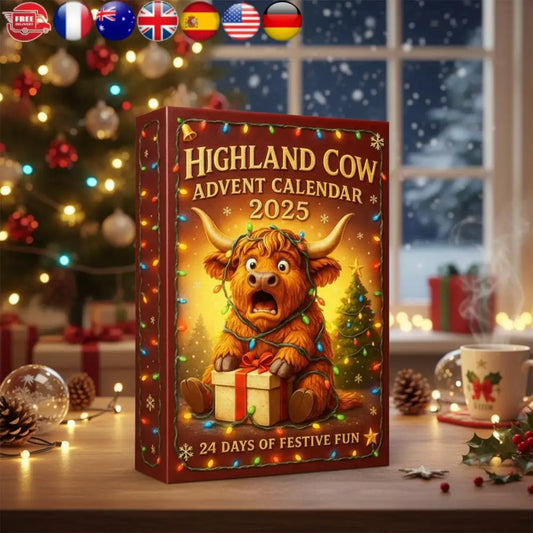Highland Cow Advent Calendar 2025 with 24 Highland Cow Ornaments 24 Days Christmas Countdown Calendar Christmas Advent Calendar
