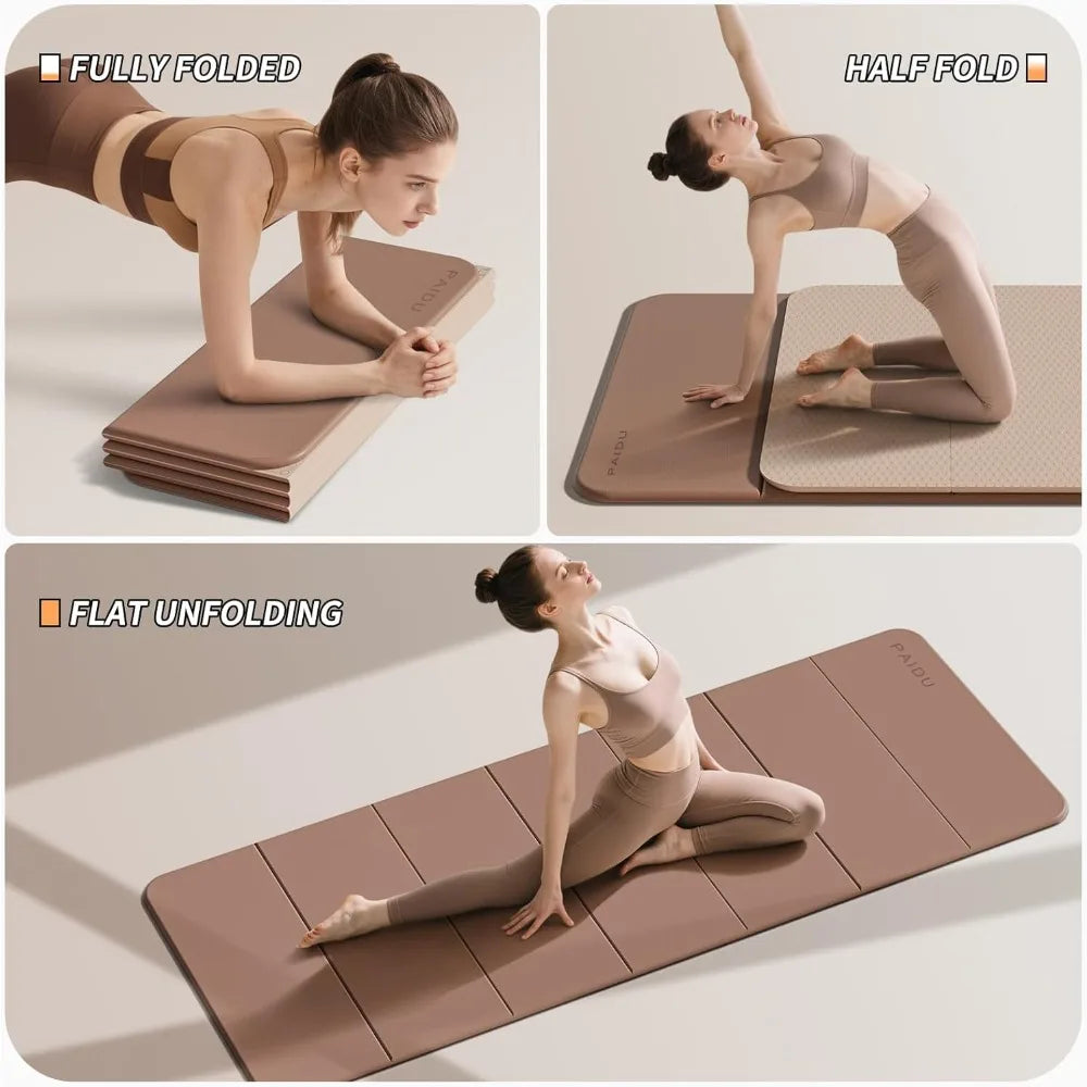 PAIDUT Non Slip Thick Foldable Yoga Mat TPE For Fitness