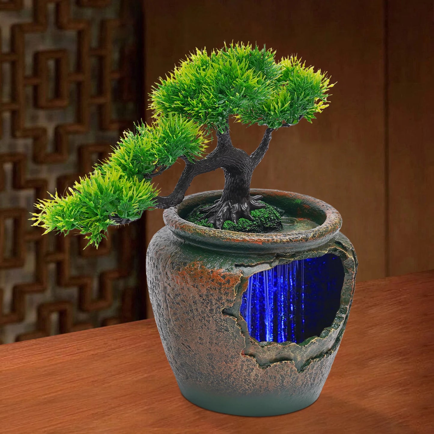 Tabletop Waterfall Fountain Home Decoration LED Handicraft