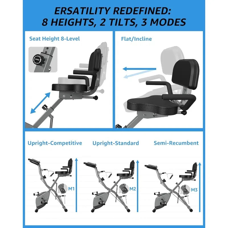 YTYIN Indoor Exercise Bike Seniors Foldable 5 In 1
